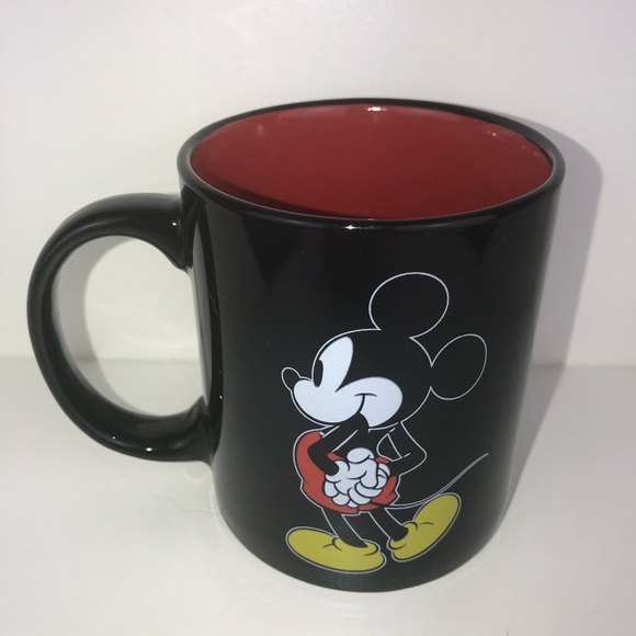 Disney Classic Mickey Mouse Graphic Mug Black 2D Silhouette Front and Back - Picture 3 of 5